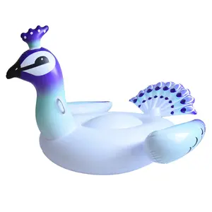 Sunshine OEM-flotador inflable con logo personalizado para adultos, gran pavo real para natación, juguete de piscina
