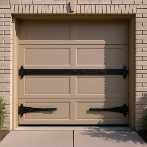 Черный декоративный магнитный комплект фурнитуры для гаражных ворот с 4 петлями и 2 ручками для стальных дверей в индустриальном стиле - Product Image 2