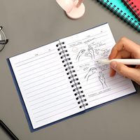 Petits cahiers à spirale 4x6 pouces, A6 mignon Mini Journal en plastique à couverture rigide 8mm petits cahiers lignés pour le travail scolaire