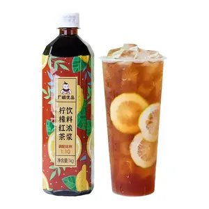 Plastic Bottle Double Happiness Brand Fruit Drink Juice Lemon Black Tea Juice Concentrate 1kg Packaging