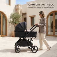 Poussette bébé tout-en-un 3 en 1, taille pliable compacte, capote en tissu Oxford, repose-pieds réglable, faible MOQ accepté