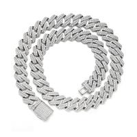 Bijoux personnalisés Hip Hop Iced Out Vvs Moissanite Diamond Platinum Plated 925 Sterling Silver Cuban Link Chain Necklace