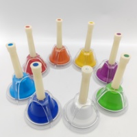 Musical Handbells Set Colorful Educational Instruments 8 Note Metal Hand Bells Toddlers Children Adults Bell Music Toy Color Box