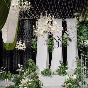 <span class=keywords><strong>Cortinas</strong></span> de panel de cortina de fondo de seda de leche de 10 pies * 5 pies al por mayor para decoración de bodas - Product Image 3