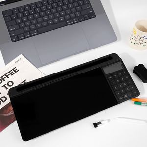Customize Logo Dry Erase <b>Black</b> Glass Desktop Keyboard <b>Stand</b> Whiteboard Notes Whiteboard With <b>Lamp</b> - Product Image 4