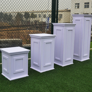 Nouvelle colonne romaine européenne en PVC, décorative pour mariages et extérieur, avec vase, modèle carré, pour allée de cérémonie - Product Image 3