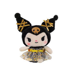 Llavero con colgante de muñeco de peluche de oro negro, accesorio de llavero de juguete suave Premium - Product Image 1