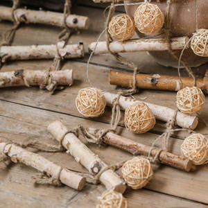 Cuerda de cáñamo Retro, abedul blanco, <span class=keywords><strong>escalera</strong></span> pequeña, decoración de pared para casa de invitados, fondo colgante, decoración de pared - Product Image 4