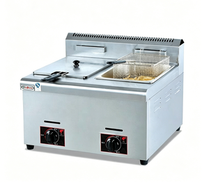 <span class=keywords><strong>Friteuse</strong></span> professionnelle à gaz GF-72 à double <span class=keywords><strong>cuve</strong></span> 6L, de comptoir, GPL, en acier inoxydable, avec contrôle de température, pour restaurant, aliments et snacks - Product Image 1