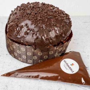 Panettone Artesanal de Chocolate Negro Sicilyaddict, 1 kg, Redondo, para Navidad, Suministros para Decoración de Pasteles Hechos a Mano - Product Image 1