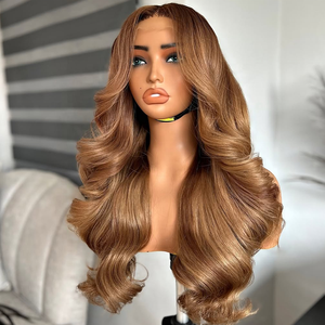 Parrucche anteriori in pizzo marrone frassino <span class=keywords><strong>capelli</strong></span> umani 100% <span class=keywords><strong>capelli</strong></span> vergini allineati <span class=keywords><strong>capelli</strong></span> senza colla per il corpo delle onde Pre-pizzicate da donna - Product Image 5