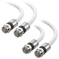 Cable Coaxial RG6 Macho-Macho con Conectores Tipo F, Cable de Extensión para Internet de Alta Velocidad, TV Digital y Satélite