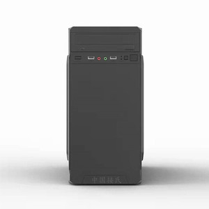 เคสคอมพิวเตอร์ Microatx Mid Tower สีดำ วัสดุเหล็ก สำหรับใช้งานในสำนักงาน พร้อมพอร์ต USB และเสียง - Product Image 1
