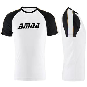 T-shirt de sport à sublimation en gros Chemise unie à col V et manches courtes en polyester - Product Image 6