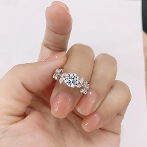 Bague ajustable pour femme en argent sterling S925 avec moissanite, sertie à griffes, design niche Déesse <span class=keywords><strong>Laurier</strong></span>, électroplaquée, vente en gros sur stock - Product Image 5