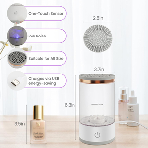 Limpiador de Brochas de Maquillaje Portátil Automático con Carga USB, Máquina Eléctrica para Limpiar Brochas de Maquillaje con Tapete de Limpieza - Product Image 2