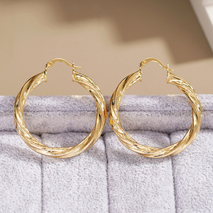 Orecchini a Spirale in Metallo per Donne, Placcati in Oro, Eleganti e alla Moda, Gioielli per Uso Quotidiano - Product Image 5