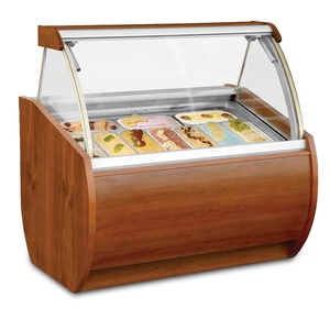 10 sartenes refrigeración por aire comercial usado Gelato Hard Ice Cream Display Freezer Case a la venta - Product Image 2