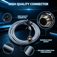 Câble d'assemblage de connecteur circulaire coudé M12 personnalisé DC Brand Modèle 3HXD1411-150, faisceau de câbles de capteur industriel en gros