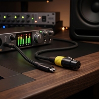 Adaptateur USB-C Type-C mâle vers XLR 3P femelle pour ordinateur et téléphone, câble convertisseur audio microphone pour HDTV et haut-parleur
