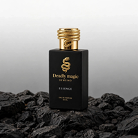 Flacons de parfum de luxe 50 ml, flacon de parfum en verre noir personnalisé, carré, 30 ml, 100 ml, flacons de parfum avec un couvercle spécial