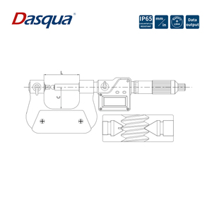 Dasqua 0-25mm 0.001 Graduation Non-rotating Spindle Type Digital Screw Thread <b>Micrometer</b> 4127-0005 Digital Screw Thread Micromet - Product Image 4