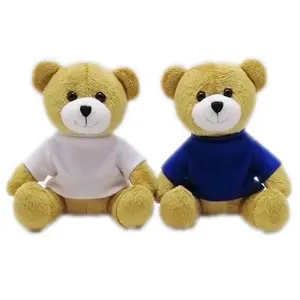 wholesale cheap cute 15cm mini teddy bear plush toys promotion custom logo sublimation teddy bear blank t shirt