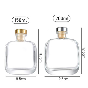 Tùy chỉnh nước hoa sậy khuếch tán chai thủy tinh sang trọng 100 chai rỗng với nắp Nắp 200ml và bao bì - Product Image 2