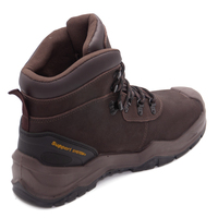 Botas de Seguridad de Cuero Nubuck Impermeables con Puntera de Material Compuesto, Calzado de Seguridad Industrial Antipinchazos, Calzado de Seguridad de Corte Medio con Suela de Goma PU