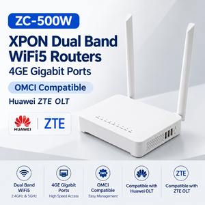 Routers WiFi5 de Doble Banda ZC-500W XPON con 4 Puertos Gigabit GE, Compatibles con OMCI Huawei ZTE OLT - Product Image 1