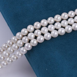 สร้อยไข่มุกน้ำจืดทรงกลมขนาด 8-9 มม. เคลือบน้ำมันเงางาม แบบกึ่งสำเร็จรูปสำหรับงาน DIY ไข่มุกหลวมขายส่งจากจูจี - Product Image 3