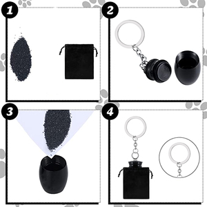 Auriel Anpassbarer Zylinder-Tierurnen-Schlüsselanhänger aus Edelstahl für Asche – Gedenkschmuck - Product Image 5