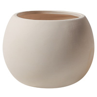Pot de fleurs en céramique bombé mat non émaillé, style Wabi Sabi, blanc crème, pour plantes de bureau, décoration intérieure, vente en gros