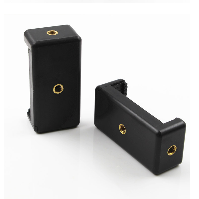 Manbily E Shape Universal Smartphone Holder Tripod Mount Adapter Cell Phones Clip With Double 1/4 Inch Threaded Holes
