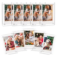 Personnalisation en usine de 2x3, 3x5, 4x6, 5x7 cadres photo magnétiques pour réfrigérateur en acrylique transparent de haute qualité