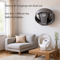 Ventilador sin Aspas, Control Remoto Inteligente, Ultra Silencioso, Soporte 3 en 1 para Piso/Pared/Escritorio, Ventilador de Circulación de Aire de Alto Flujo para el Hogar
