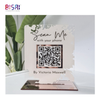 Letreros Acrílicos Personalizados con Código QR Doble para Redes Sociales, Facebook e Instagram, Bajo MOQ