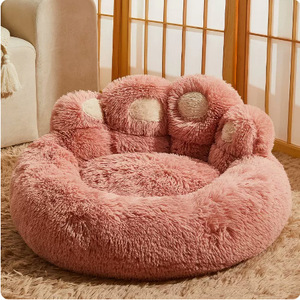<b>Plush</b> Dog Bed Round Winter Warm For Medium Large Breeds Golden Retrievers All Seasons Pet Sleeping Mat - Product Image 2