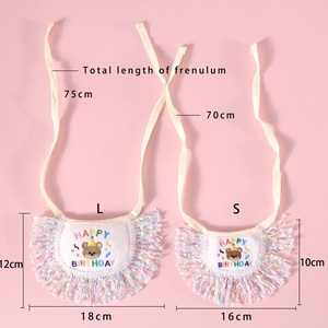 हैप्पी बर्थडे पालतू जानवर सेट कैट कुत्ते टास्सेल बाइब पोलका डॉट बॉल हैट, पार्टी सजावट के लिए गर्मियों के मौसम में पॉलिएस्टर कपड़े से बने - Product Image 4