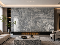 Dalle de marbre gris éléphant pour plan de travail de cuisine, dessus de meuble de salle de bain, revêtement mural, cadre de cheminée, découpe sur mesure