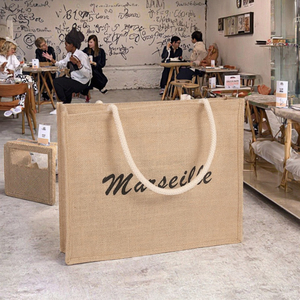 Bán Buôn Sinh Thái Thân Thiện Với Vải Đay Bông Sợi Dây Thừng Xử Lý Tùy Chỉnh Tên Mô Hình Chữ Thời Trang Bãi Biển Món Quà Cưới Trung Túi - Product Image 3