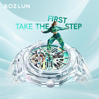 Reloj Mecánico Unisex SKMEI Bozlun BZ188, Movimiento Automático, Correa de Silicona, Caja Transparente de Acrílico, Resistente al Agua 3BAR, Deportivo