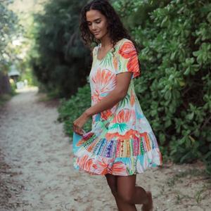 Vêtements de plage OEM, imprimé élégant, maxi kaftan kimono, décontracté, longue robe de plage, robes hawaïennes pour femmes - Product Image 4