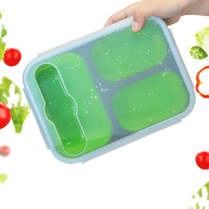 กล่องอาหารกลางวันซิลิโคนสำหรับเด็กกันรั่วแบบพับได้ - Product Image 4