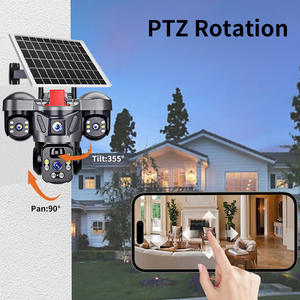 Caméra de surveillance solaire extérieure QD4S à triple objectif 4G avec stockage cloud WiFi, interphone vocal et suivi automatique - Product Image 3
