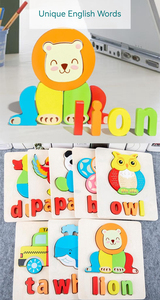 ตัวต่อไม้รูปตัวอักษร 3 มิติ รูปสัตว์ ของเล่นเสริมพัฒนาการยอดนิยม - Product Image 5
