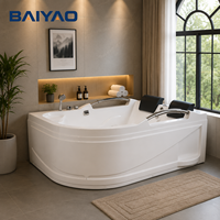 Baignoire hydromassante moderne en acrylique, 8 jets de bain à remous, BAIYAO 6003, baignoire spa rectangulaire, 2 personnes, 1800x1200mm, utilisation hôtelière, personnalisable