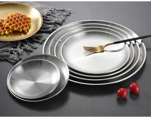 Plato de Acero Inoxidable 304 Extra Grueso Estilo Coreano, Plato para Barbacoa, Plato para Frutas, Apto para Restaurantes y Hoteles - Product Image 3