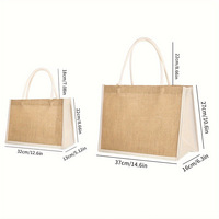 Étanche Portable Petite Toile De Jute Vin Jute Fourre-Tout Sacs Sacs Eco Toile Jute Sac D'épicerie Nature Réutilisable