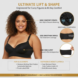 Soutien-gorge Hygieia sans armatures et sans coutures pour <span class=keywords><strong>poitrine</strong></span> généreuse, avec soutien latéral ciblé, correction posturale et effet lissant pour femme - Product Image 2